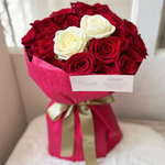 Flowers to Tokyo - 18 Red & 2 White Roses Bouquet