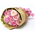 Pink Flower Japan | 12 Roses Pink Bouquet