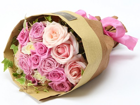 Pink Flower Japan | 12 Roses Pink Bouquet