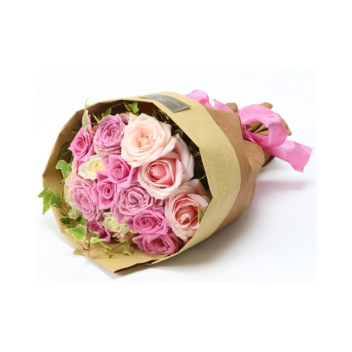 Pink Flower Japan | 12 Roses Pink Bouquet