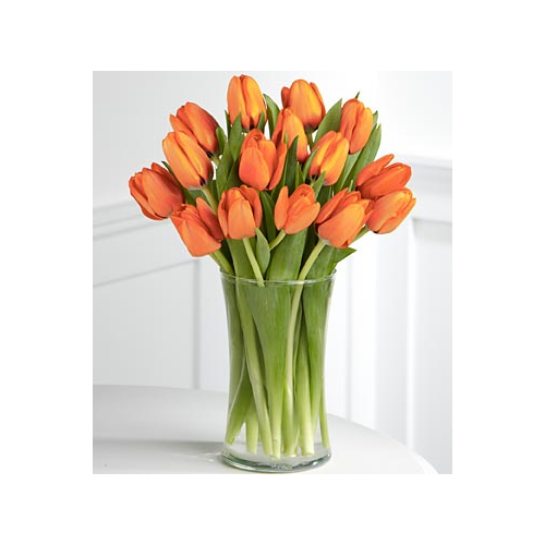 Send 12 Orange Tulips Vase Japan